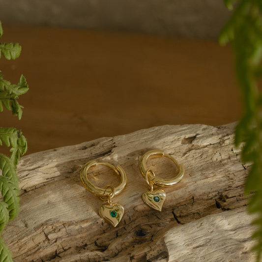 Fierce Heart Huggie Charms (Wild) - Gold
