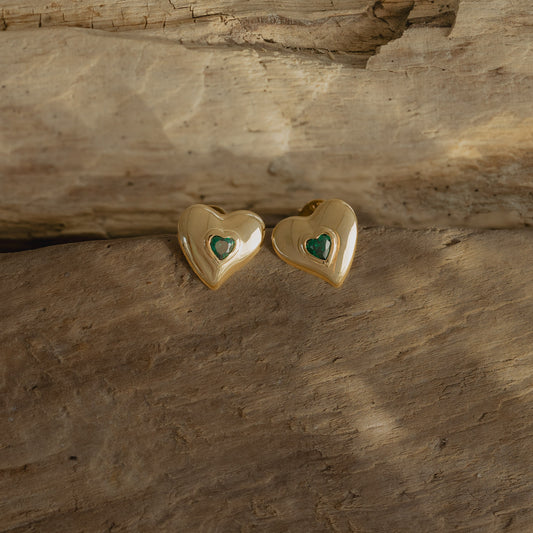 Fierce Heart Studs (Wild) - Gold