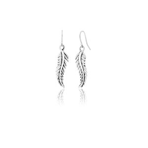 Sterling silver forever fern drop earrings, from Evolve Inspired Jewellery