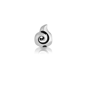 Koru, silver bead charm meaning growth from Evolve Inspired Jewellery
