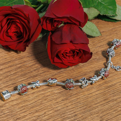 Rose Charm on Charm bracelet