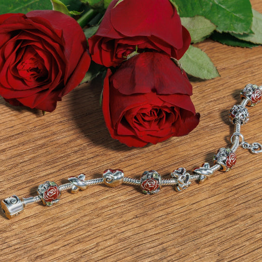 Rose Charm on Charm bracelet