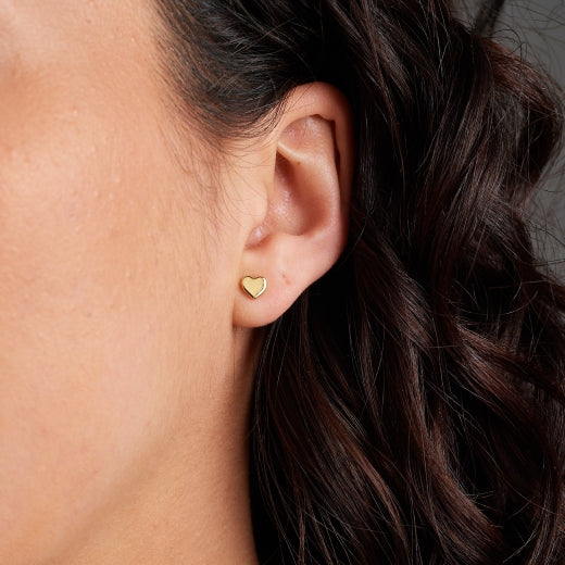 Mini Heart Studs (Loving) - Gold
