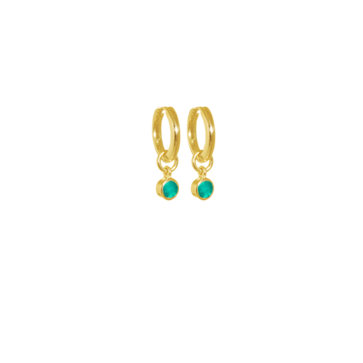 May Huggies (Green Onyx) - Gold