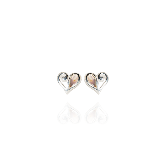 Mini Pāua Heart Studs (Treasured)