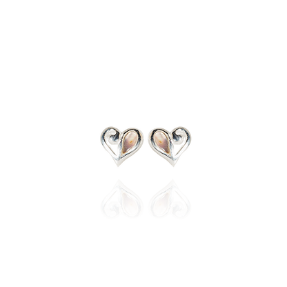 Mini Pāua Heart Studs (Treasured)