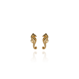 Mini Seahorse Studs (Good Luck) - Gold