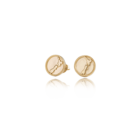 NZ Map Coin Studs (Cherished) - Gold