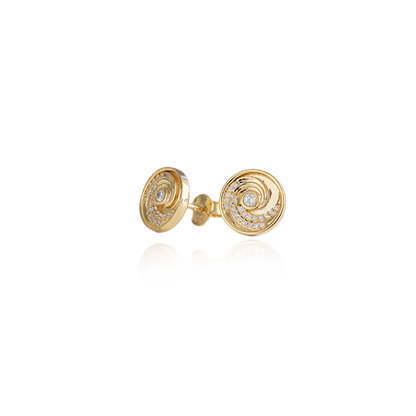 Ocean Wave Coin Studs (Confident) - Gold