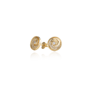 Ocean Wave Coin Studs (Confident) - Gold