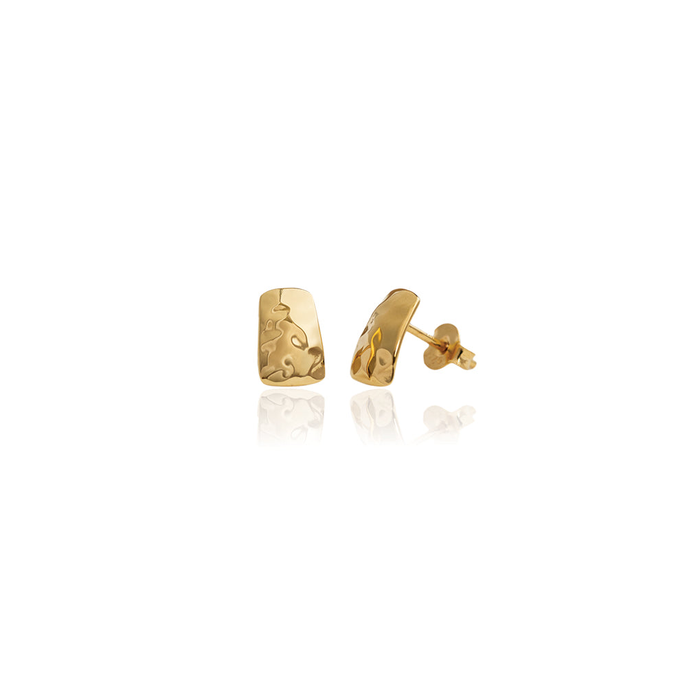 Pebble Studs (Ripple) - Gold