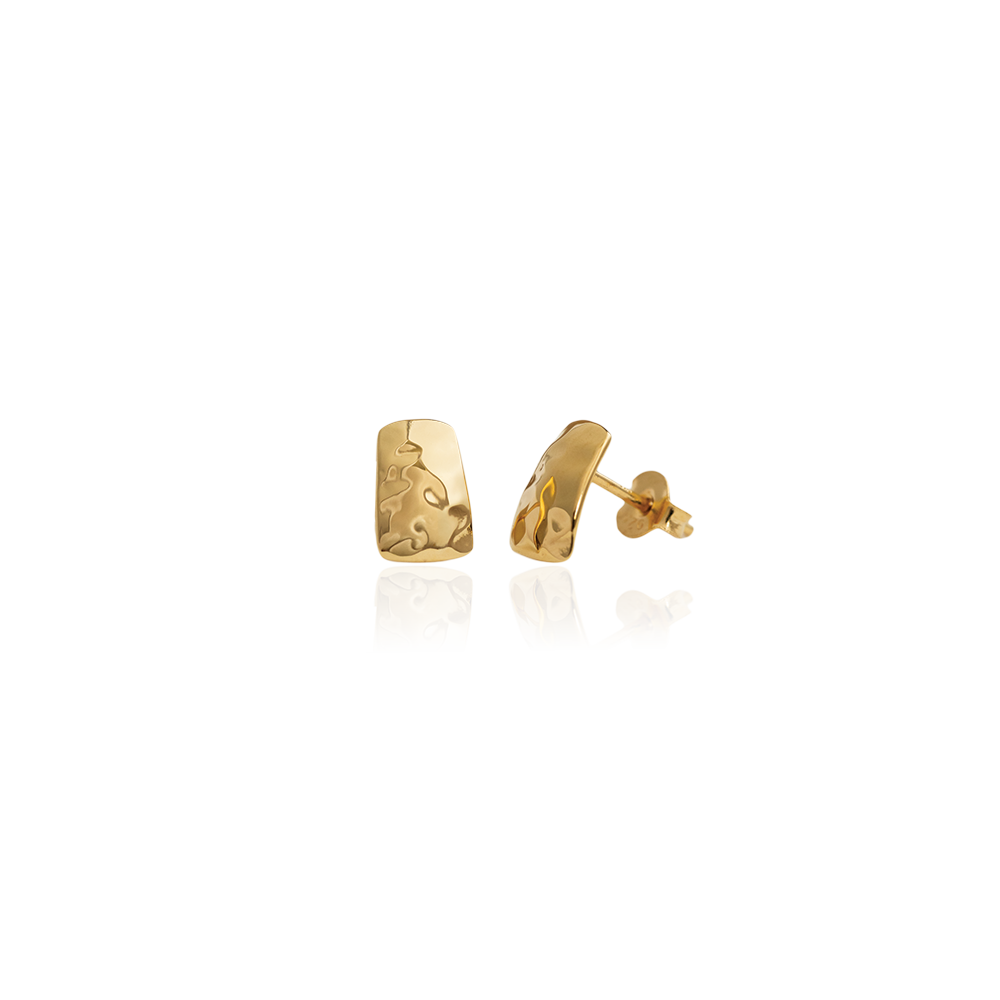 Pebble Studs (Ripple) - Gold