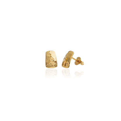 Pebble Studs (Ripple) - Gold