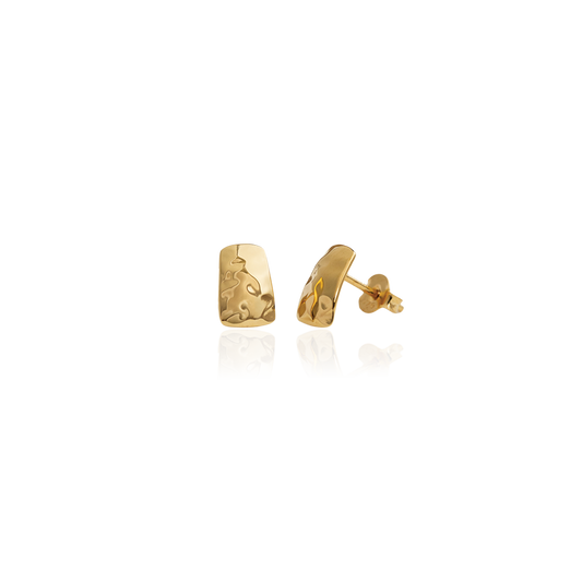 Pebble Studs (Ripple) - Gold