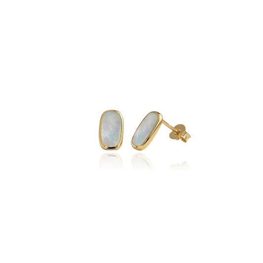 Coastal Pearl Studs (Radiance) - Gold