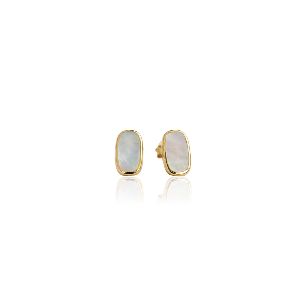 Coastal Pearl Studs (Radiance) - Gold