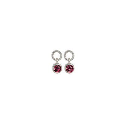 July Huggie Charms (Rhodolite)