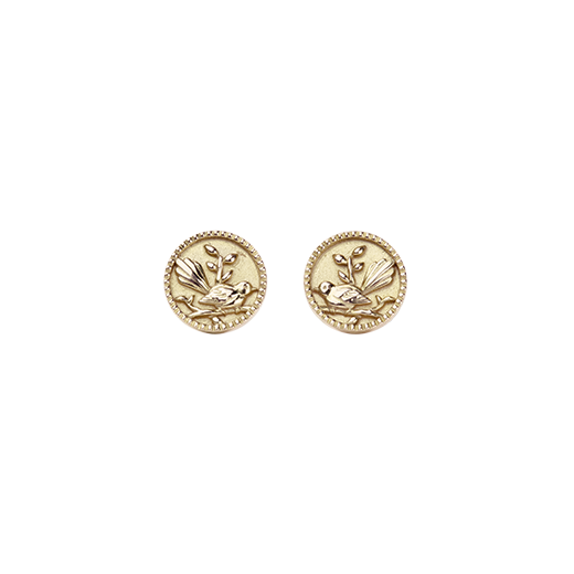 Fantail Coin Studs (Friendly) - Gold