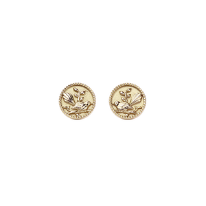 Fantail Coin Studs (Friendly) - Gold