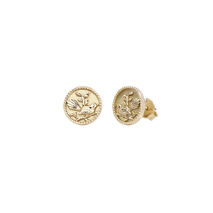 Fantail Coin Studs (Friendly) - Gold