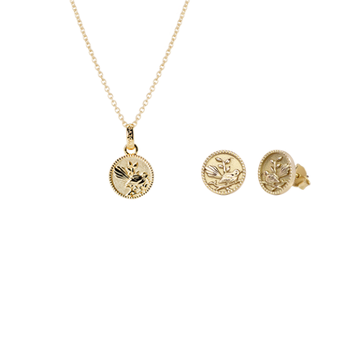 Gold Fantail Coin Jewellery Set
