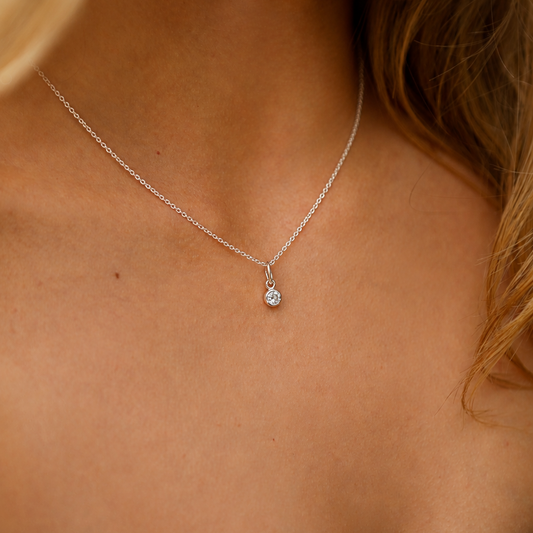 April Pendant Charm - White Topaz