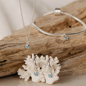 December Huggie Charms (Blue Topaz)