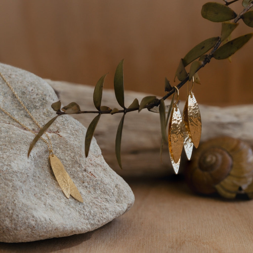 Gold Kauri Leaves Jewellery Set