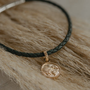 Kiwi Coin Pendant Charm - Gold