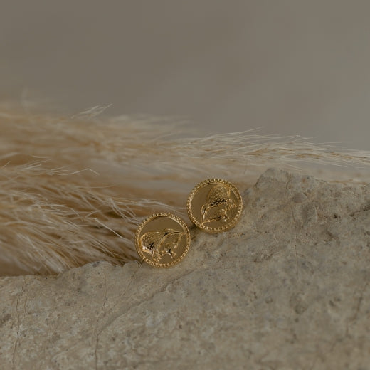 Kiwi Coin Studs (Iconic) - Gold
