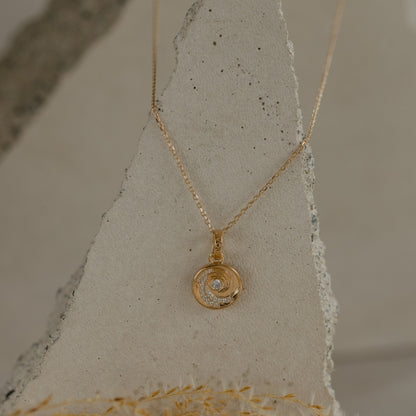 Ocean Wave Coin Necklace (Confident) - Gold