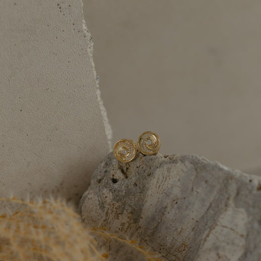 Ocean Wave Coin Studs (Confident) - Gold