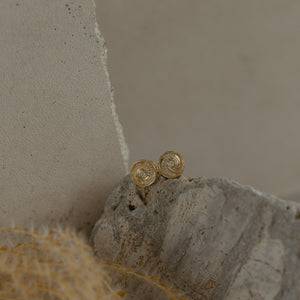 Ocean Wave Coin Studs (Confident) - Gold