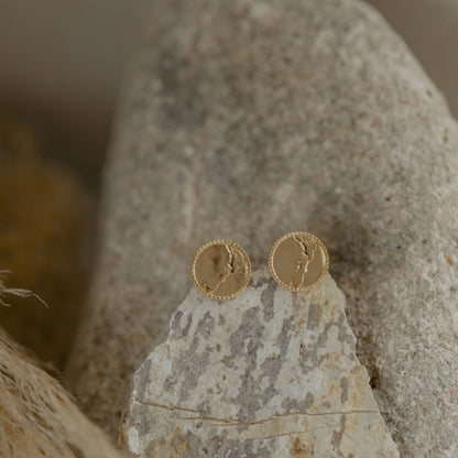 NZ Map Coin Studs (Cherished) - Gold