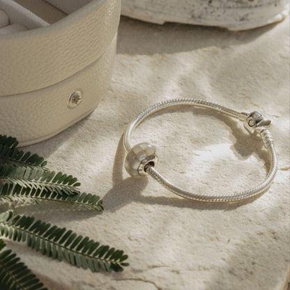 White Mother of Pearl Charm on Signature Bracelet