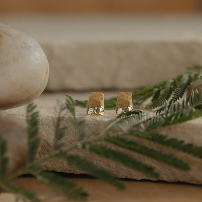Pebble Studs (Ripple) - Gold