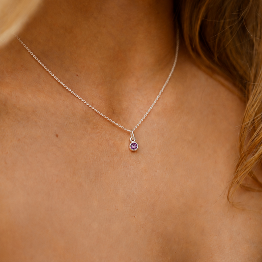 February Pendant Charm-Amethyst