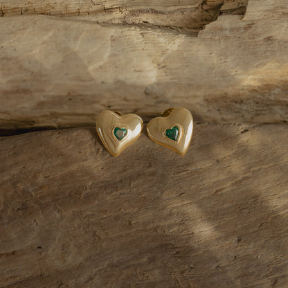 Fierce Heart Studs (Wild) - Gold