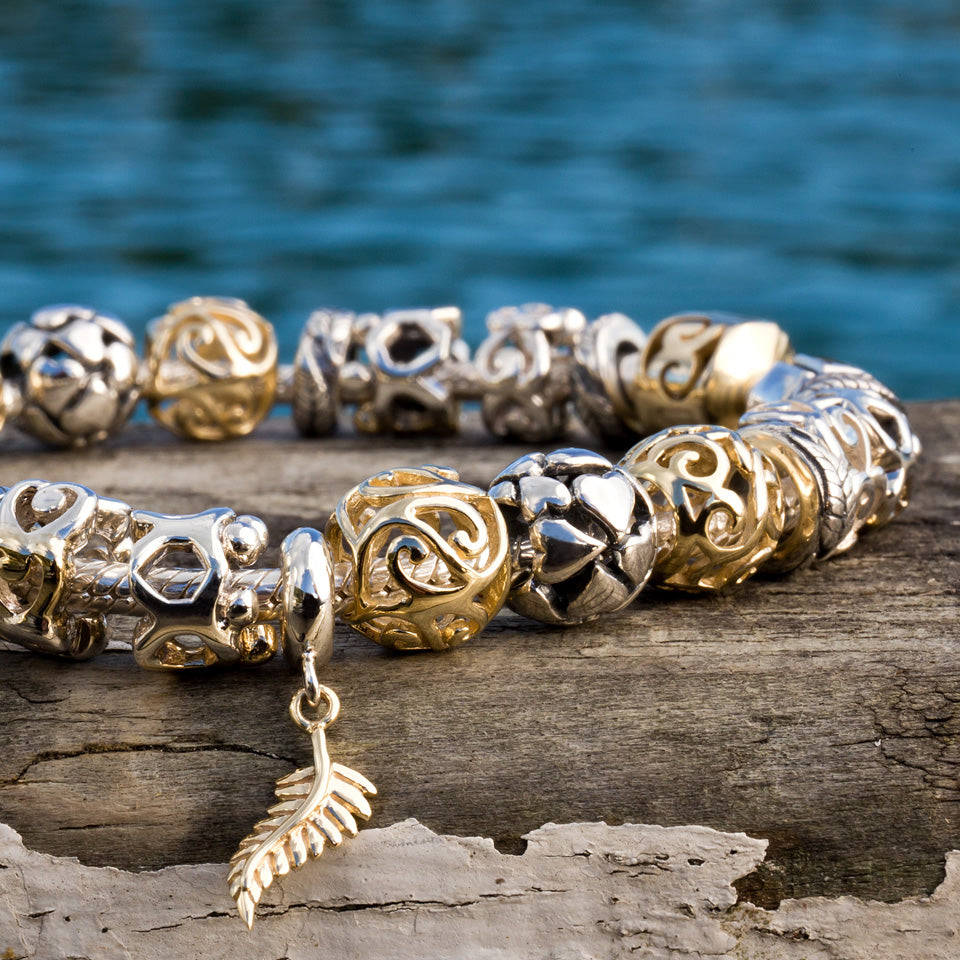 Aotearoa's Fern Pendant Charm (Honour - Gold & Silver)