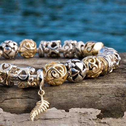 Aotearoa's Fern Pendant Charm (Honour - Gold & Silver)