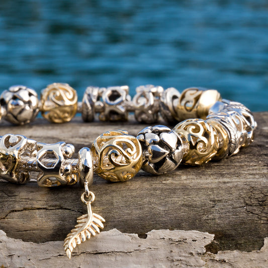 Aotearoa's Fern Pendant Charm (Honour - Gold & Silver)