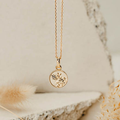 Fantail Coin Necklace (Friendly) - Gold