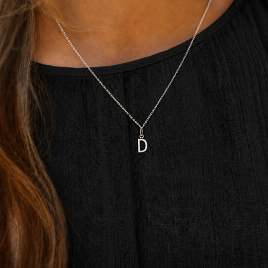 Initial Necklace D