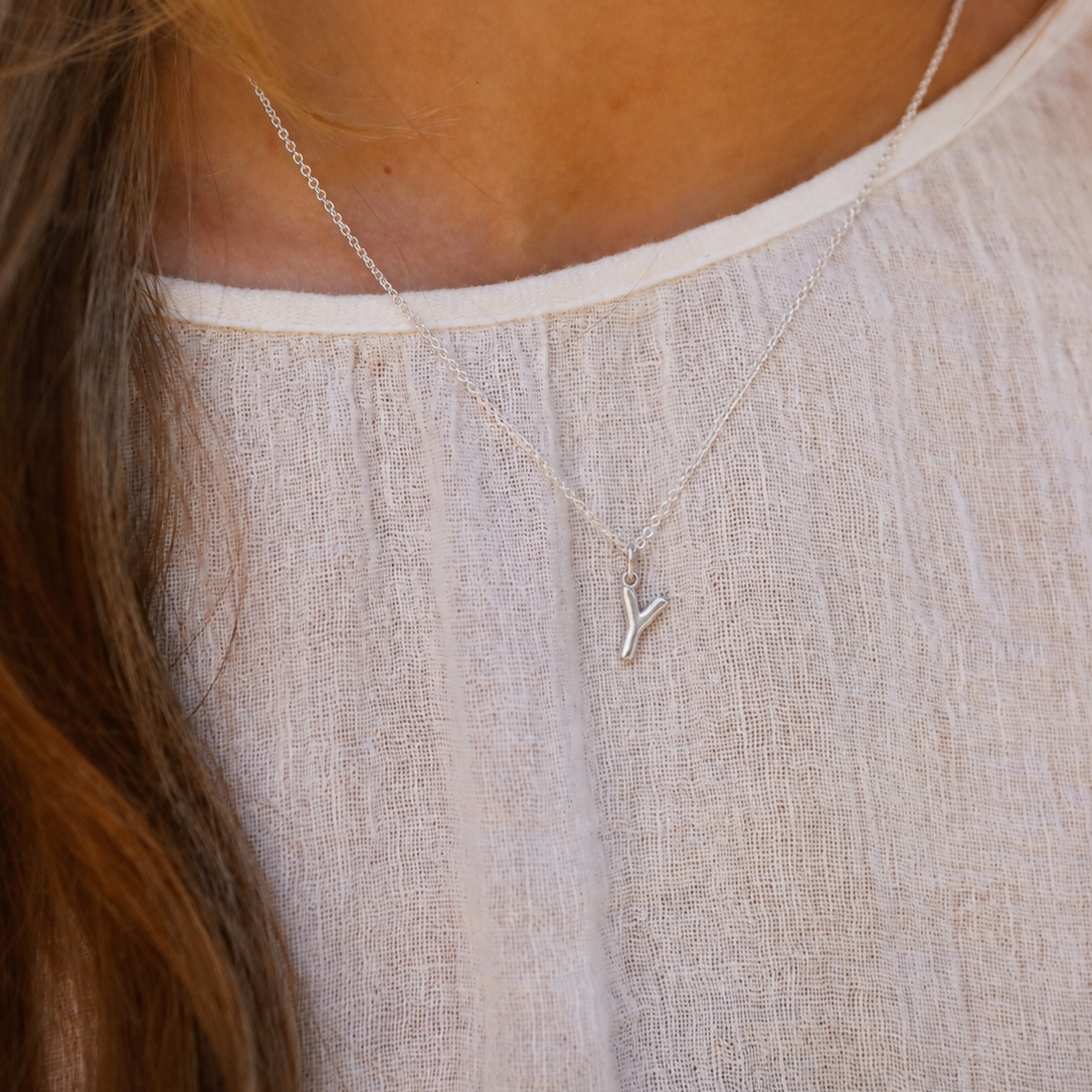 Initial Necklace Y