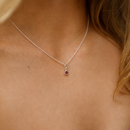 July Pendant Charm-Rhodolite