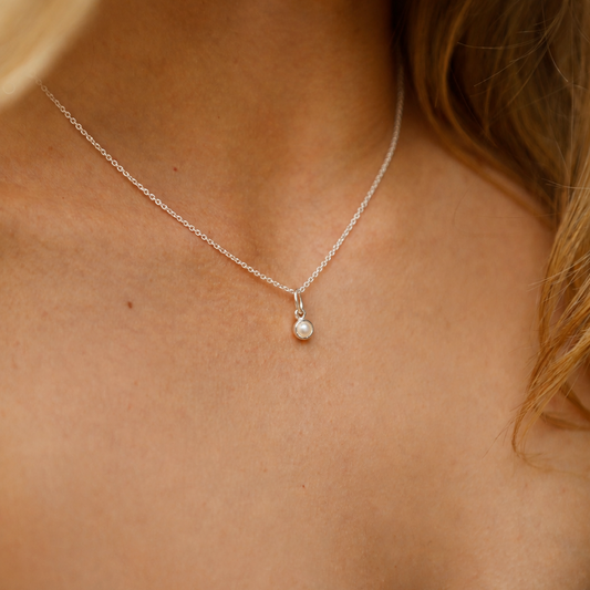 June Pendant Charm-Pearl