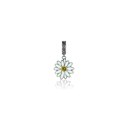 White Daisy Pendant Charm (Cherished)