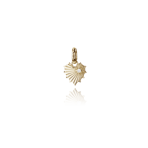 Radiant Heart Pendant Charm (Love) - Gold