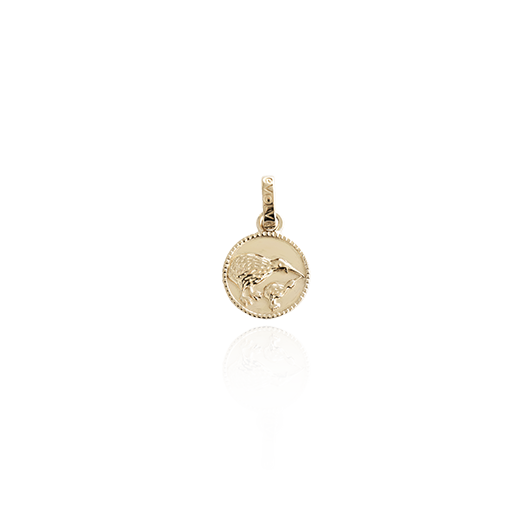 Kiwi Coin Pendant Charm - Gold