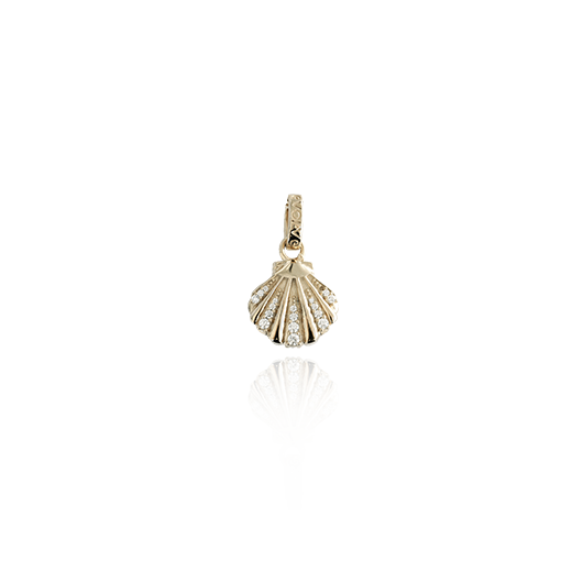 Seashell Pendant Charm (Patient) - Gold